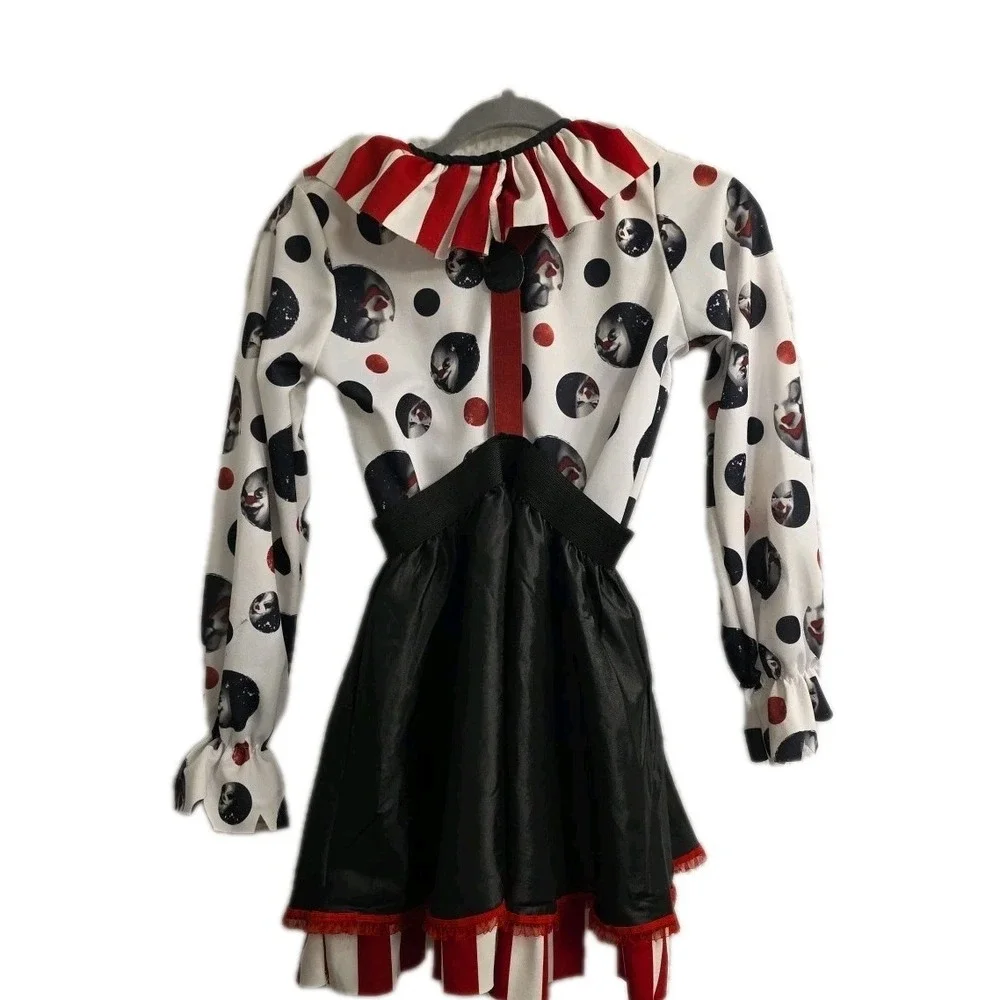 Spirit Halloween‎ Killer Clown Costume Child Girl Large 10-12 Goth Horror Creepy - Picture 2 of 9